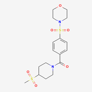molecular formula C17H24N2O6S2 B2529457 (4-(甲磺酰基)哌啶-1-基)(4-(吗啉磺酰基)苯基)甲苯酮 CAS No. 1448123-63-4