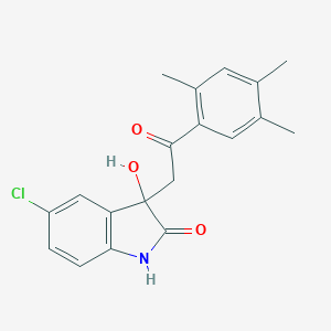 molecular formula C19H18ClNO3 B252946 5-chloro-3-hydroxy-3-[2-oxo-2-(2,4,5-trimethylphenyl)ethyl]-1,3-dihydro-2H-indol-2-one 