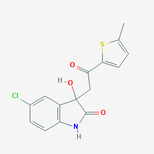 molecular formula C15H12ClNO3S B252947 5-chloro-3-hydroxy-3-[2-(5-methyl-2-thienyl)-2-oxoethyl]-1,3-dihydro-2H-indol-2-one 