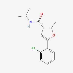 molecular formula C15H16ClNO2 B2529473 5-(2-chlorophenyl)-2-methyl-N-(propan-2-yl)furan-3-carboxamide CAS No. 875286-60-5