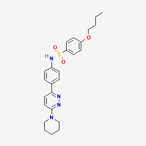 molecular formula C25H30N4O3S B2529474 4-butoxy-N-[4-(6-piperidin-1-ylpyridazin-3-yl)phenyl]benzenesulfonamide CAS No. 946239-69-6