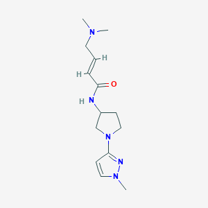 molecular formula C14H23N5O B2529478 (E)-4-(Dimethylamino)-N-[1-(1-methylpyrazol-3-yl)pyrrolidin-3-yl]but-2-enamide CAS No. 2411326-62-8