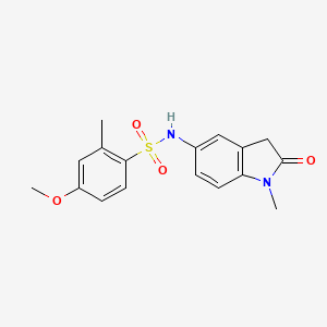 molecular formula C17H18N2O4S B2529479 4-methoxy-2-methyl-N-(1-methyl-2-oxoindolin-5-yl)benzenesulfonamide CAS No. 921559-47-9