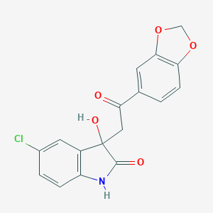 3-[2-(1,3-benzodioxol-5-yl)-2-oxoethyl]-5-chloro-3-hydroxy-1,3-dihydro-2H-indol-2-one