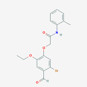 molecular formula C18H18BrNO4 B2529490 2-(5-bromo-2-ethoxy-4-formylphenoxy)-N-(2-methylphenyl)acetamide CAS No. 692276-06-5