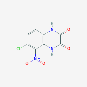 molecular formula C8H4ClN3O4 B2529495 6-Chloro-5-nitro-1,4-dihydroquinoxaline-2,3-dione CAS No. 167415-26-1