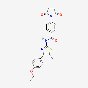 molecular formula C23H21N3O4S B2529499 4-(2,5-二氧代吡咯烷-1-基)-N-[4-(4-乙氧基苯基)-5-甲基-1,3-噻唑-2-基]苯甲酰胺 CAS No. 536732-72-6