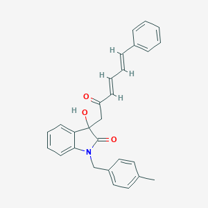 molecular formula C28H25NO3 B252950 3-hydroxy-1-(4-methylbenzyl)-3-(2-oxo-6-phenyl-3,5-hexadienyl)-1,3-dihydro-2H-indol-2-one 