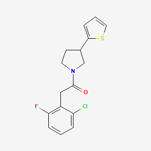 molecular formula C16H15ClFNOS B2529501 2-(2-Chloro-6-fluorophenyl)-1-(3-(thiophen-2-yl)pyrrolidin-1-yl)ethan-1-one CAS No. 2176271-08-0