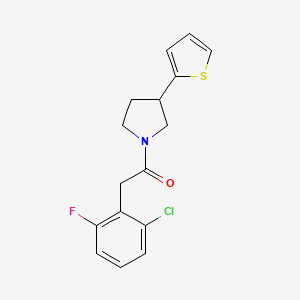 molecular formula C16H15ClFNOS B2529501 2-(2-氯-6-氟苯基)-1-(3-(噻吩-2-基)吡咯烷-1-基)乙酮 CAS No. 2176271-08-0