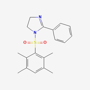 molecular formula C19H22N2O2S B2529503 2-phenyl-1-(2,3,5,6-tetramethylbenzenesulfonyl)-4,5-dihydro-1H-imidazole CAS No. 873586-91-5