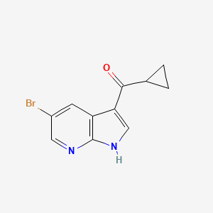 molecular formula C11H9BrN2O B2529508 5-bromo-3-cyclopropanecarbonyl-1H-pyrrolo[2,3-b]pyridine CAS No. 1691654-53-1