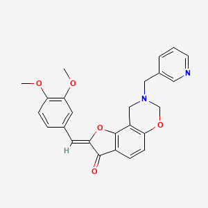 (Z)-2-(3,4-dimethoxybenzylidene)-8-(pyridin-3-ylmethyl)-8,9-dihydro-2H-benzofuro[7,6-e][1,3]oxazin-3(7H)-one
