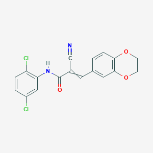 2-cyano-N-(2,5-dichlorophenyl)-3-(2,3-dihydro-1,4-benzodioxin-6-yl)prop-2-enamide