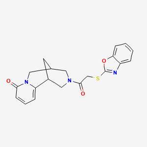 3-(2-(benzo[d]oxazol-2-ylthio)acetyl)-3,4,5,6-tetrahydro-1H-1,5-methanopyrido[1,2-a][1,5]diazocin-8(2H)-one
