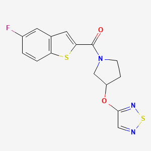 3-{[1-(5-Fluoro-1-benzothiophene-2-carbonyl)pyrrolidin-3-yl]oxy}-1,2,5-thiadiazole