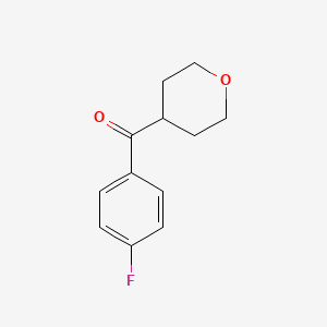 molecular formula C12H13FO2 B2529520 4-(4-氟苯甲酰基)氧杂环 CAS No. 1342548-85-9