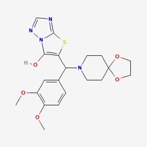 molecular formula C20H24N4O5S B2529531 5-((3,4-Dimethoxyphenyl)(1,4-dioxa-8-azaspiro[4.5]decan-8-yl)methyl)thiazolo[3,2-b][1,2,4]triazol-6-ol CAS No. 868219-63-0