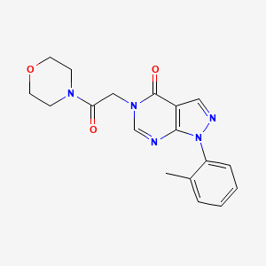molecular formula C18H19N5O3 B2529535 1-(2-Methylphenyl)-5-(2-morpholin-4-yl-2-oxoethyl)pyrazolo[3,4-d]pyrimidin-4-one CAS No. 887456-81-7