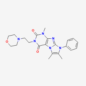 molecular formula C22H26N6O3 B2529536 4,7,8-Trimethyl-2-(2-morpholin-4-ylethyl)-6-phenylpurino[7,8-a]imidazole-1,3-dione CAS No. 896599-40-9
