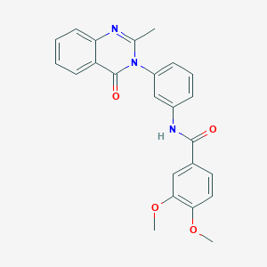 molecular formula C24H21N3O4 B2529547 3,4-dimethoxy-N-[3-(2-methyl-4-oxoquinazolin-3-yl)phenyl]benzamide CAS No. 898454-92-7