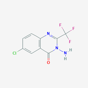 molecular formula C9H5ClF3N3O B2529552 3-氨基-6-氯-2-(三氟甲基)-4(3H)-喹唑啉酮 CAS No. 866156-53-8