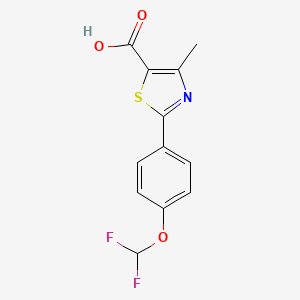 molecular formula C12H9F2NO3S B2529554 2-(4-(Difluoromethoxy)phenyl)-4-methylthiazole-5-carboxylic acid CAS No. 1096903-65-9