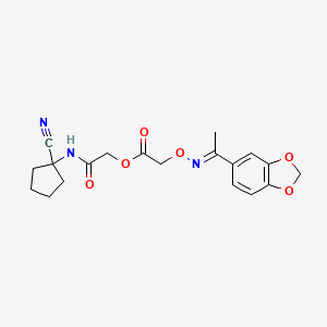 [2-[(1-Cyanocyclopentyl)amino]-2-oxoethyl] 2-[(E)-1-(1,3-benzodioxol-5-yl)ethylideneamino]oxyacetate