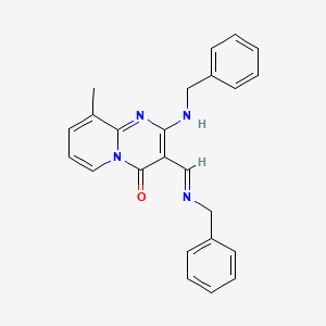 molecular formula C24H22N4O B2529563 (E)-2-(benzylamino)-3-((benzylimino)methyl)-9-methyl-4H-pyrido[1,2-a]pyrimidin-4-one CAS No. 303024-37-5