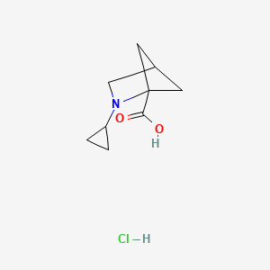 molecular formula C9H14ClNO2 B2529568 2-Cyclopropyl-2-azabicyclo[2.1.1]hexane-1-carboxylic acid hydrochloride CAS No. 2219379-52-7