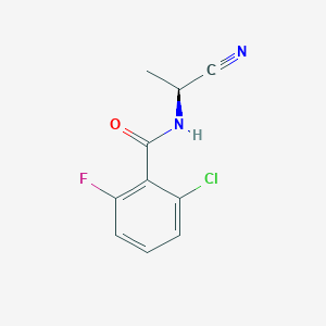 molecular formula C10H8ClFN2O B2529596 2-chloro-N-[(1S)-1-cyanoethyl]-6-fluorobenzamide CAS No. 2093470-08-5