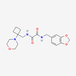 molecular formula C19H25N3O5 B2529597 N-(1,3-Benzodioxol-5-ylmethyl)-N'-[(1-morpholin-4-ylcyclobutyl)methyl]oxamide CAS No. 2380186-23-0