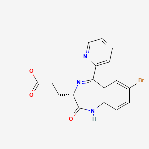 molecular formula C18H16BrN3O3 B2529598 (S)-Methyl 3-(7-bromo-2-oxo-5-(pyridin-2-yl)-2,3-dihydro-1H-benzo[e][1,4]diazepin-3-yl)propanoate CAS No. 308242-23-1