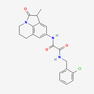 molecular formula C21H20ClN3O3 B2529599 N1-(2-chlorobenzyl)-N2-(1-methyl-2-oxo-2,4,5,6-tetrahydro-1H-pyrrolo[3,2,1-ij]quinolin-8-yl)oxalamide CAS No. 898454-97-2