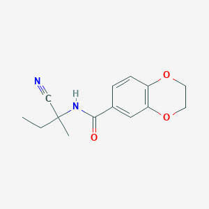 molecular formula C14H16N2O3 B2529600 N-(1-cyano-1-methylpropyl)-2,3-dihydro-1,4-benzodioxine-6-carboxamide CAS No. 1282408-26-7