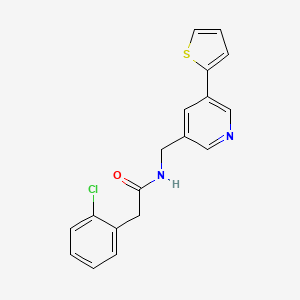 molecular formula C18H15ClN2OS B2529603 2-(2-chlorophenyl)-N-((5-(thiophen-2-yl)pyridin-3-yl)methyl)acetamide CAS No. 2034491-75-1