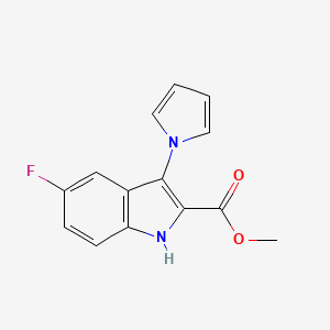 molecular formula C14H11FN2O2 B2529611 methyl 5-fluoro-3-(1H-pyrrol-1-yl)-1H-indole-2-carboxylate CAS No. 890094-17-4