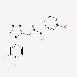 molecular formula C16H13F2N5O2 B2529612 N-((1-(3,4-difluorophenyl)-1H-tetrazol-5-yl)methyl)-3-methoxybenzamide CAS No. 1005306-33-1