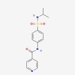 molecular formula C15H17N3O3S B2529613 N-[4-(propan-2-ylsulfamoyl)phenyl]pyridine-4-carboxamide CAS No. 692746-38-6