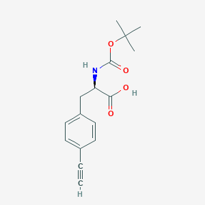 molecular formula C16H19NO4 B2529614 (2R)-3-(4-Ethynylphenyl)-2-[(2-methylpropan-2-yl)oxycarbonylamino]propanoic acid CAS No. 2350135-68-9