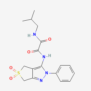 molecular formula C17H20N4O4S B2529623 N'-(5,5-dioxo-2-phenyl-4,6-dihydrothieno[3,4-c]pyrazol-3-yl)-N-(2-methylpropyl)oxamide CAS No. 946227-39-0
