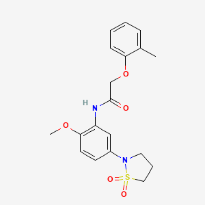 molecular formula C19H22N2O5S B2529637 N-(5-(1,1-dioxidoisothiazolidin-2-yl)-2-methoxyphenyl)-2-(o-tolyloxy)acetamide CAS No. 946344-08-7
