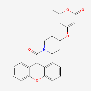 molecular formula C25H23NO5 B2529638 4-((1-(9H-xanthene-9-carbonyl)piperidin-4-yl)oxy)-6-methyl-2H-pyran-2-one CAS No. 1795087-36-3