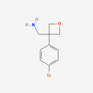 molecular formula C10H12BrNO B2529641 (3-(4-Bromophenyl)oxetan-3-yl)methanamine CAS No. 1784091-09-3