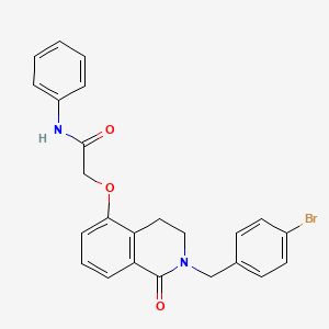 molecular formula C24H21BrN2O3 B2529645 2-((2-(4-bromobenzyl)-1-oxo-1,2,3,4-tetrahydroisoquinolin-5-yl)oxy)-N-phenylacetamide CAS No. 850904-28-8