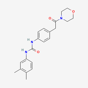 molecular formula C21H25N3O3 B2529659 1-(3,4-二甲苯基)-3-(4-(2-吗啉-2-氧代乙基)苯基)脲 CAS No. 1207005-57-9