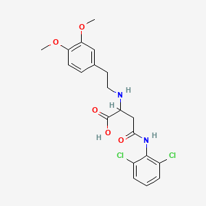 molecular formula C20H22Cl2N2O5 B2529664 4-((2,6-Dichlorophenyl)amino)-2-((3,4-dimethoxyphenethyl)amino)-4-oxobutanoic acid CAS No. 1097876-93-1