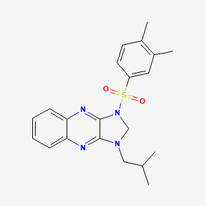 molecular formula C21H24N4O2S B2529671 1-(3,4-dimethylbenzenesulfonyl)-3-(2-methylpropyl)-1H,2H,3H-imidazo[4,5-b]quinoxaline CAS No. 850902-63-5