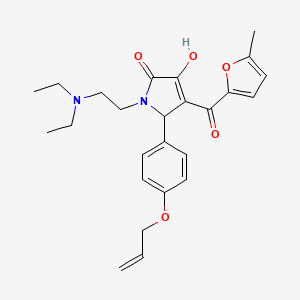 molecular formula C25H30N2O5 B2529675 5-(4-(烯丙氧基)苯基)-1-(2-(二乙氨基)乙基)-3-羟基-4-(5-甲基呋喃-2-甲酰基)-1H-吡咯-2(5H)-酮 CAS No. 618087-72-2
