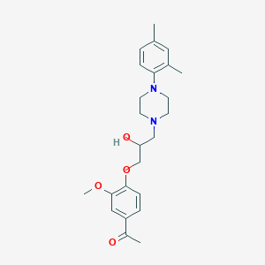 molecular formula C24H32N2O4 B2529676 1-(4-(3-(4-(2,4-Dimethylphenyl)piperazin-1-yl)-2-hydroxypropoxy)-3-methoxyphenyl)ethanone CAS No. 691388-10-0
